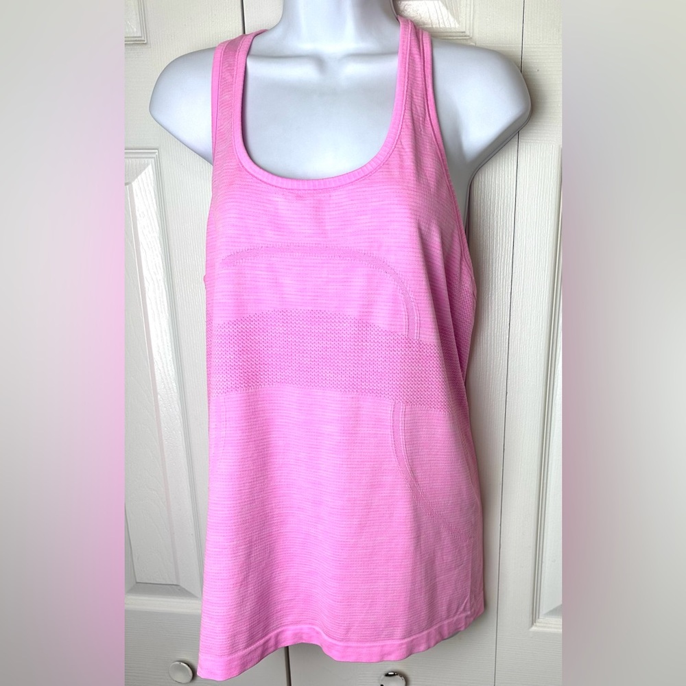 Lot 2 LULULEMON Swiftly Tech Racerback Tank Tops Pink Raspberry Glo Light White - Picture 2 of 16